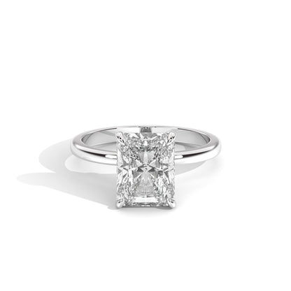 5ct Radiant Lab Diamond F VS1 Solitaire Ring Under Halo