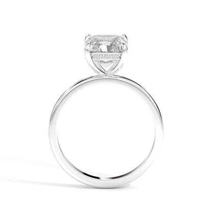 5ct Radiant Lab Diamond F VS1 Solitaire Ring Under Halo