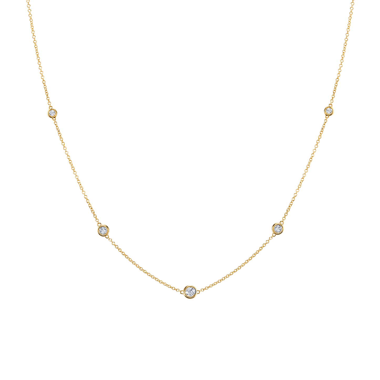 Bezel Diamond Strand Necklace