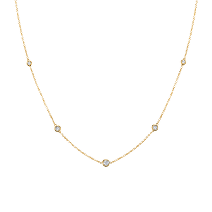 Bezel Diamond Strand Necklace