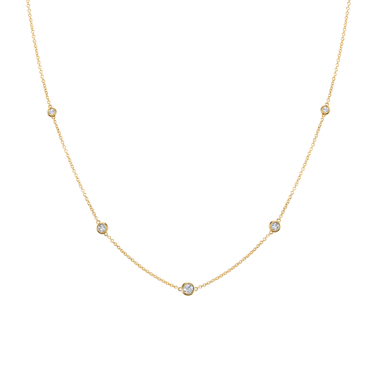 Bezel Diamond Strand Necklace