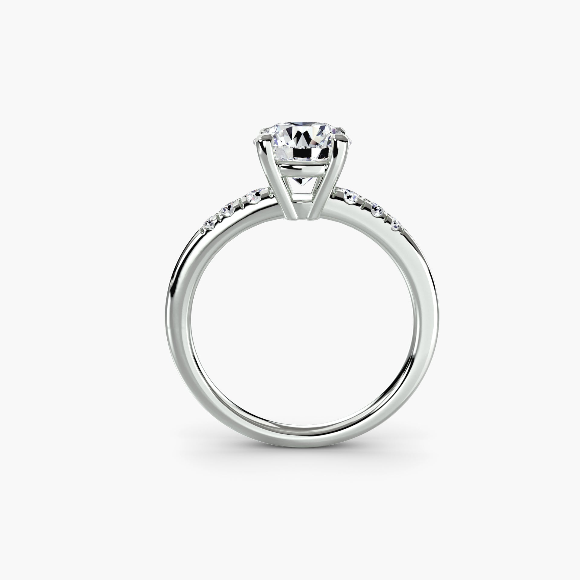 Solitaire with Shoulder Accents