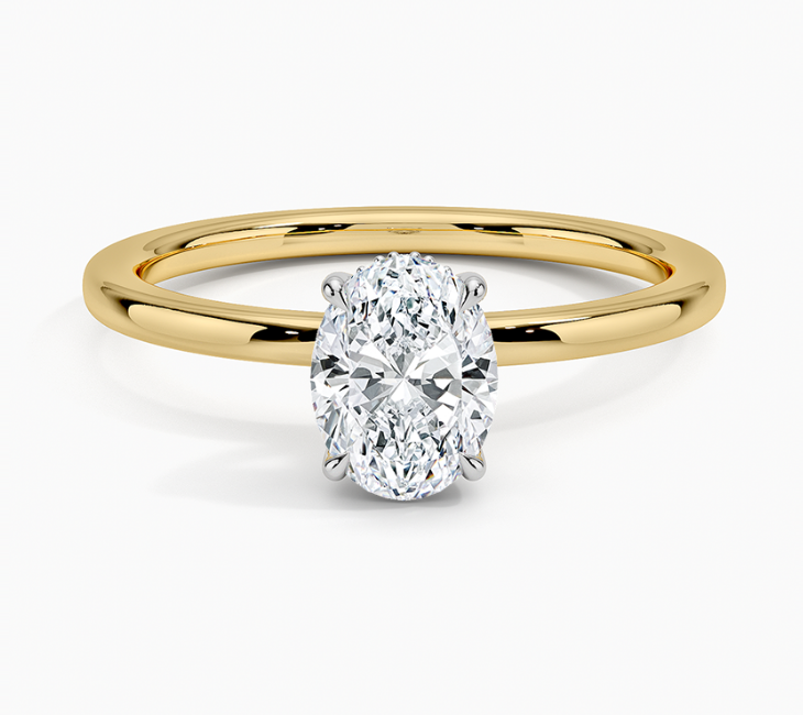 2.5ct Lab Diamond F VS1 Solitaire Ring in 14k Yellow gold with white gold prongs