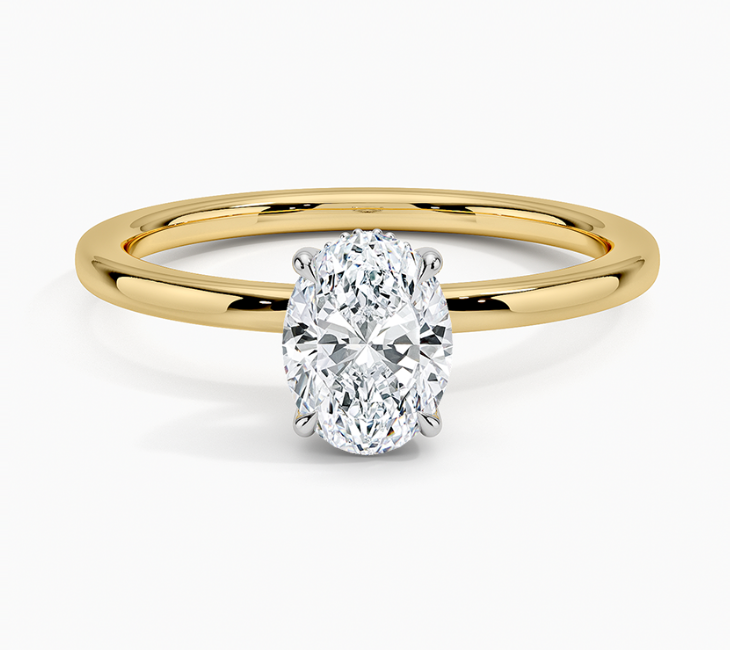 2.32ct Lab Diamond F VS1 Solitaire Ring in 14k Yellow gold with white gold prongs