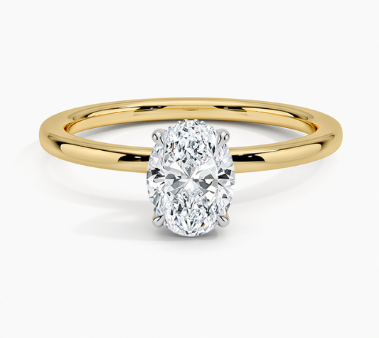 2.5ct Lab Diamond F VS1 Solitaire Ring in 14k Yellow gold with white gold prongs