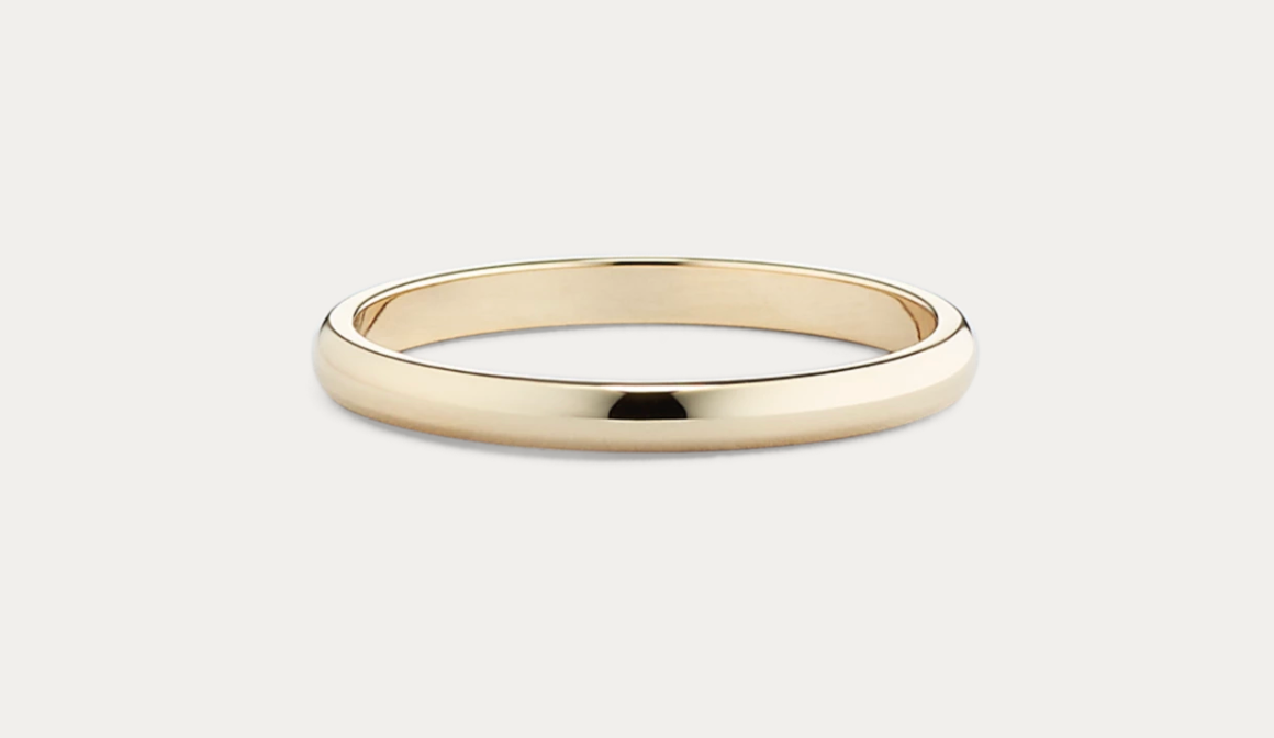 Matching 18k Yellow Gold wedding band for custom Bailey size 5.5