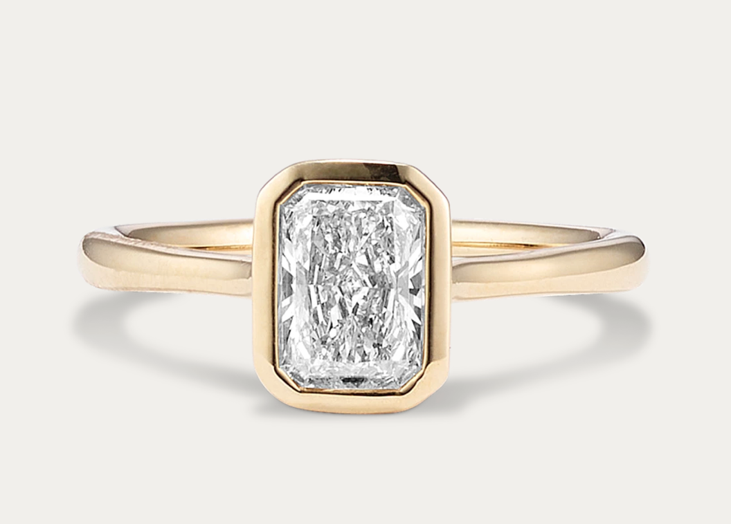 Custom Bezel Radiant ring 3.10ct E VS1 2nd payment