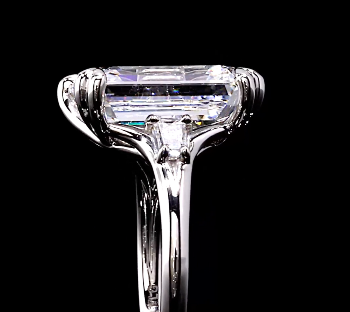 Custom 13.04 ct emerald cut Lab Diamond in a  Jean Dousset "Jane" setting