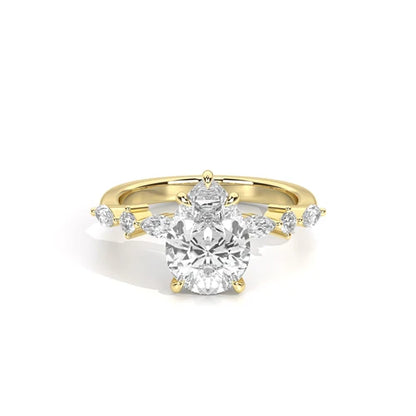 2ct pear F VS1 Lab diamond in 14k yellow gold