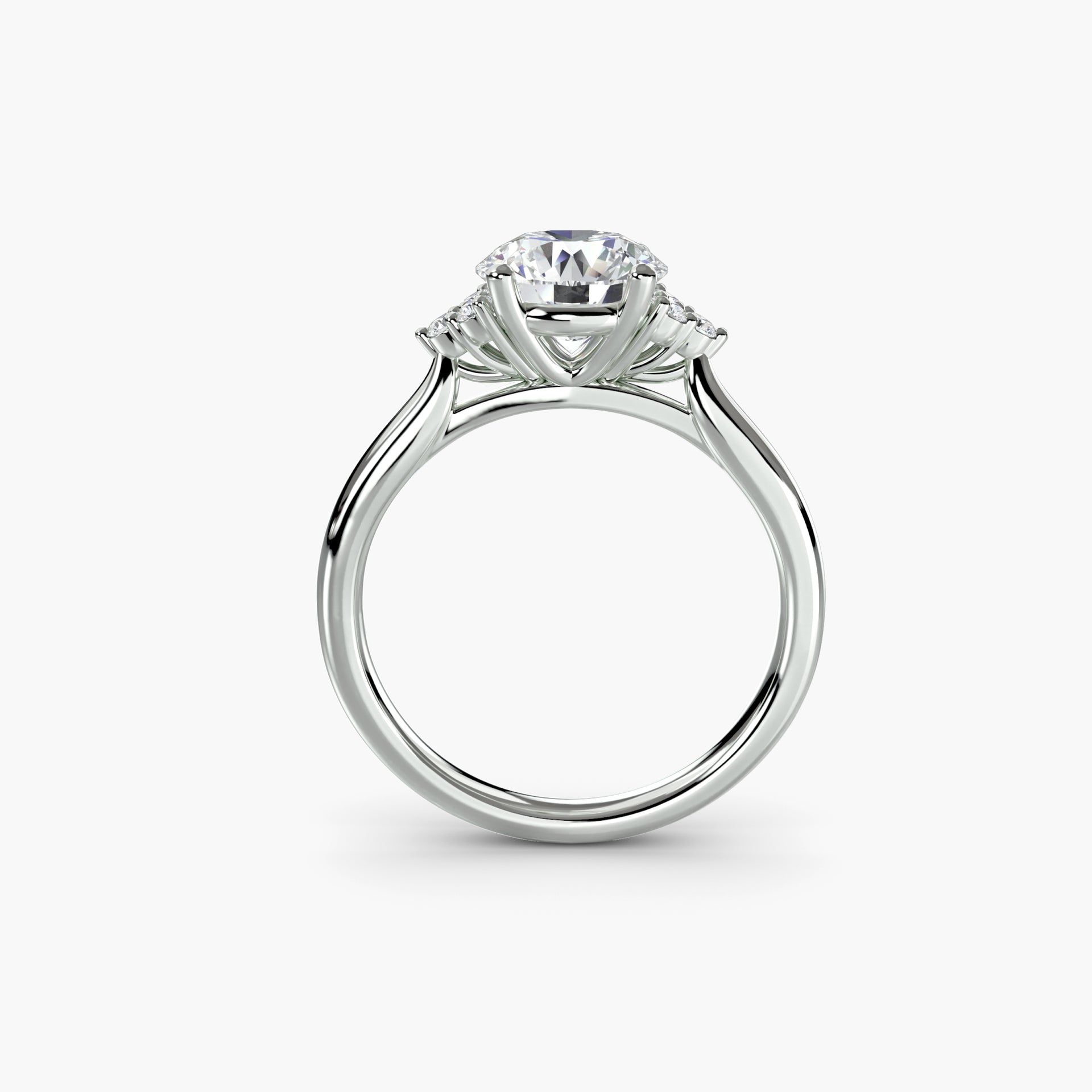 Solitaire with Cluster Shoulders