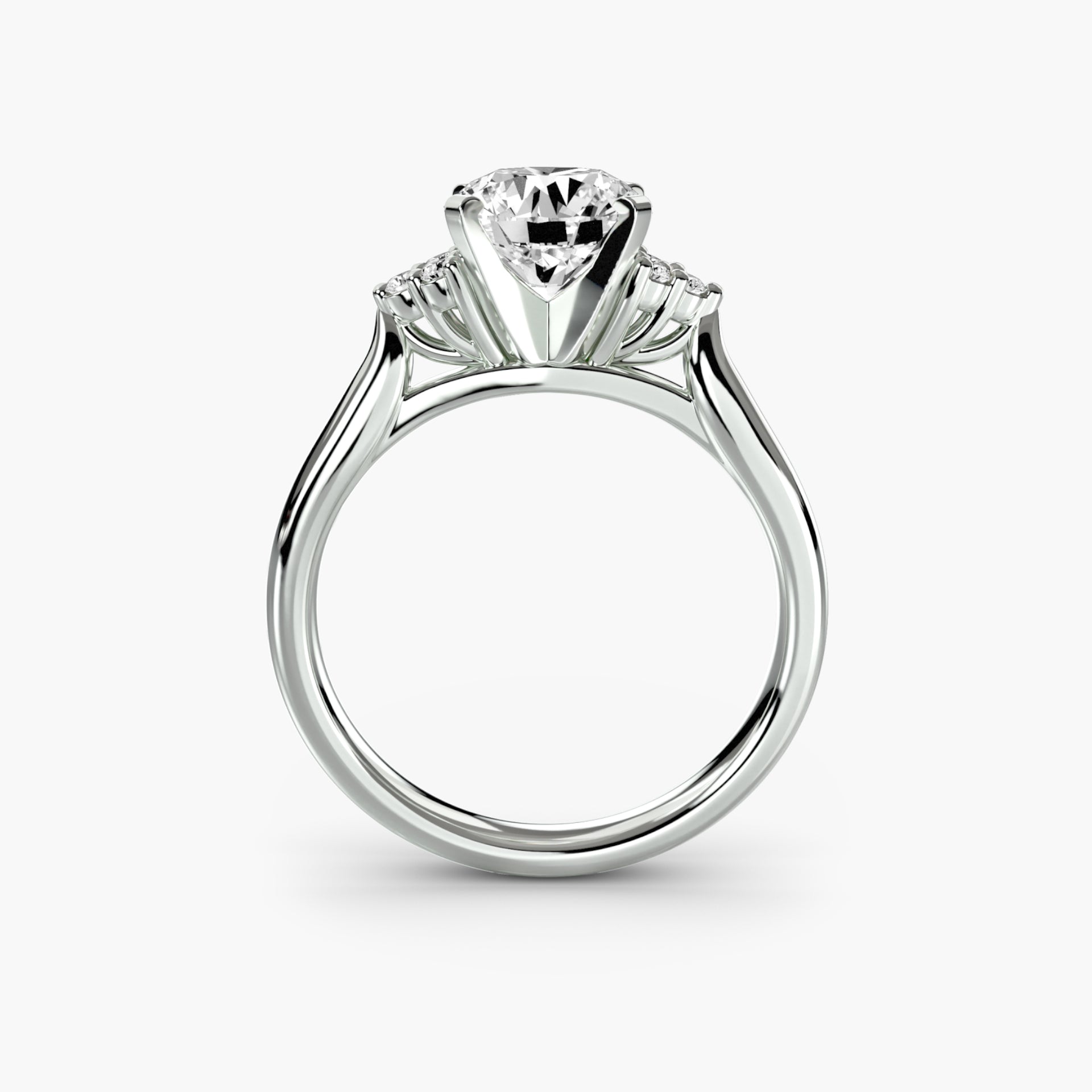 Solitaire with Cluster Shoulders 2