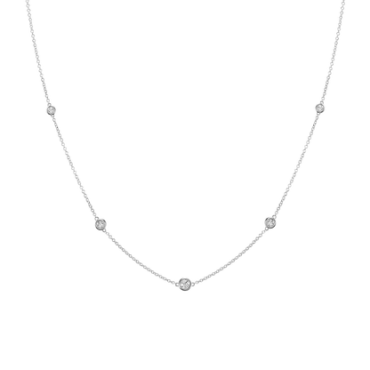 Bezel Diamond Strand Necklace