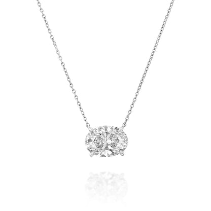 3 Ct Oval Floating Diamond Necklace