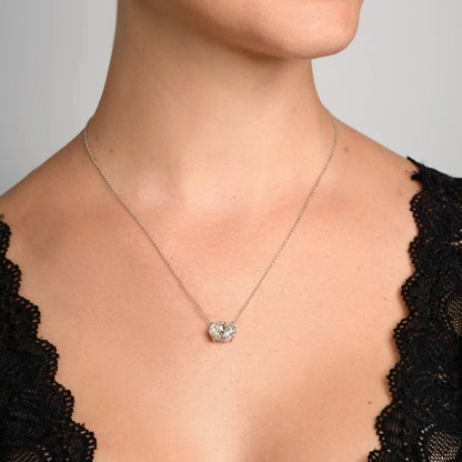 3 Ct Oval Floating Diamond Necklace