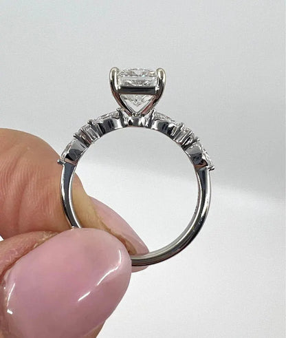 3.09 Ct Sedona Radiant G VS1 Lab Diamond Ring