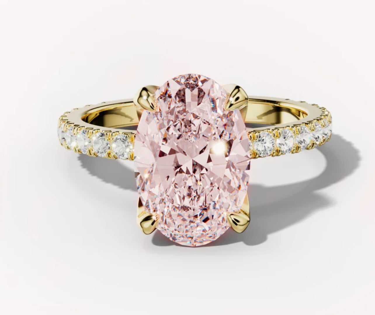 Deposit for Custom Pink Oval tulip pave style setting with 7.03ct FIP VS2 Lab Diamond