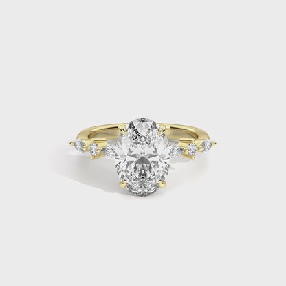 Sedona 3.14ct Oval Diamond Ring F VS1 in 14k Yellow Gold