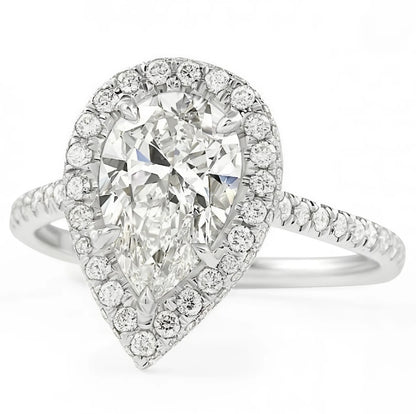 Custom 3.62ct E Vs1 Pear Lab Diamond Ring size 4.5